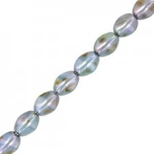 Czech Pinch beads 5x3mm Chalk white blue luster 03000/65431